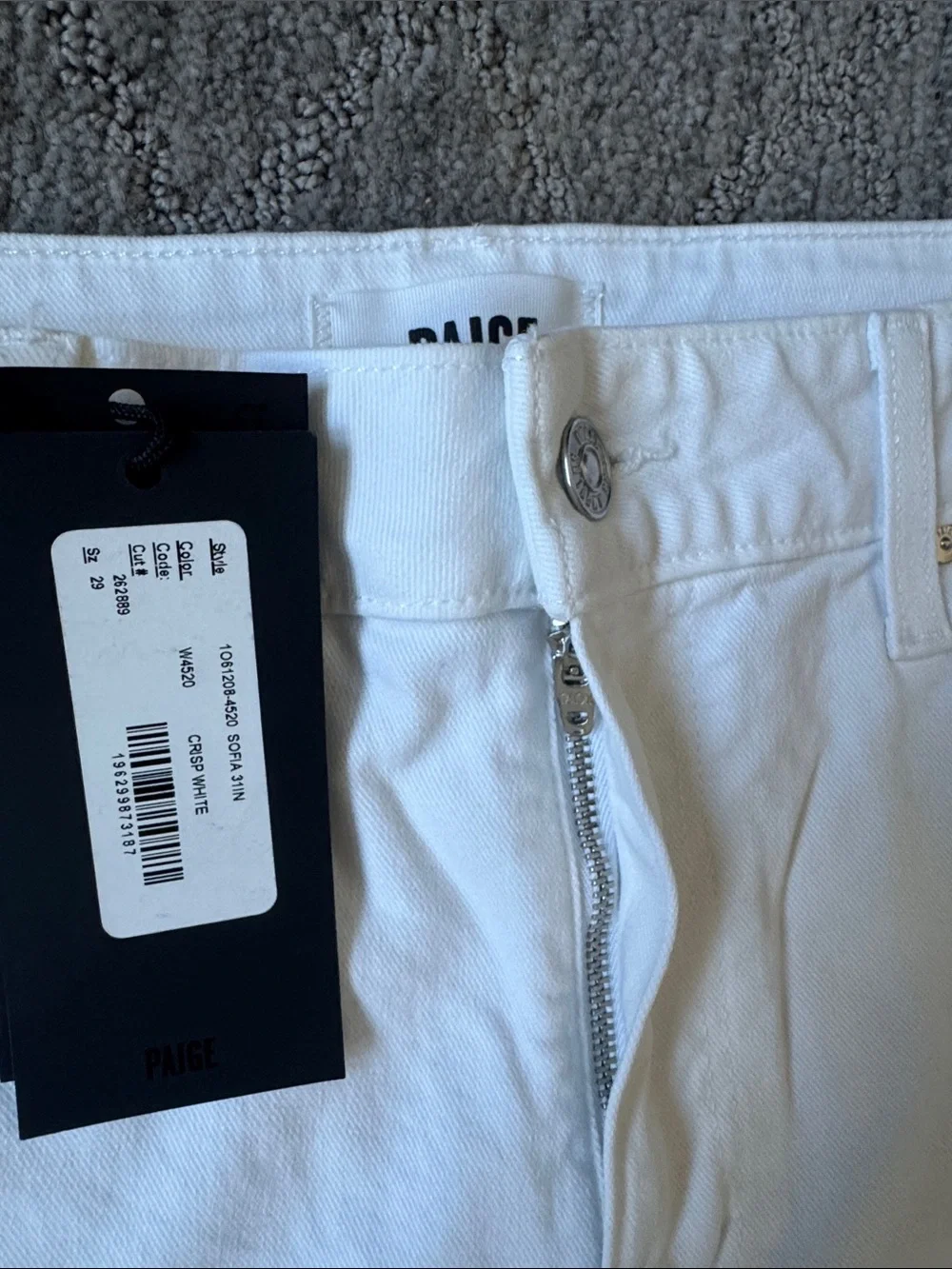 PAIGE Sofia White Wide-Leg Flare Denim Jeans